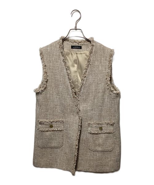 green label relaxing（グリーンレーベルリラクシング）green label relaxing (グリーンレーベルリラクシング) ミックスツイードライク ジレ ベージュ サイズ:freeの古着・服飾アイテム