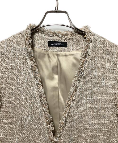 green label relaxing（グリーンレーベルリラクシング）green label relaxing (グリーンレーベルリラクシング) ミックスツイードライク ジレ ベージュ サイズ:freeの古着・服飾アイテム