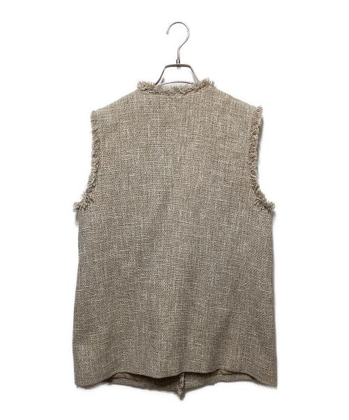 green label relaxing（グリーンレーベルリラクシング）green label relaxing (グリーンレーベルリラクシング) ミックスツイードライク ジレ ベージュ サイズ:freeの古着・服飾アイテム