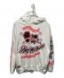 GALFY（ガルフィー）の古着「バラと犬とあなたフーディー」｜ホワイト×ピンク