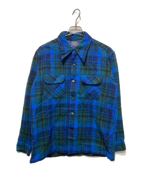 PENDLETON（ペンドルトン）PENDLETON (ペンドルトン) ウールチェックシャツ ブルー×グリーン サイズ:Ｌの古着・服飾アイテム