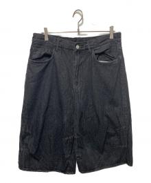 BEAMS（ビームス）の古着「5ポケット クウォーターレングス ワイドデニム」｜ブラック