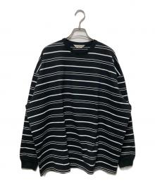 COOTIE PRODUCTIONS（クーティープロダクツ）の古着「Supima Border Oversized L/S Tee」｜ブラック