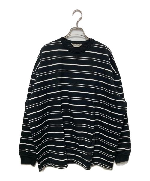 COOTIE PRODUCTIONS（クーティープロダクツ）COOTIE PRODUCTIONS (クーティープロダクツ) Supima Border Oversized L/S Tee ブラック サイズ:Ｍの古着・服飾アイテム