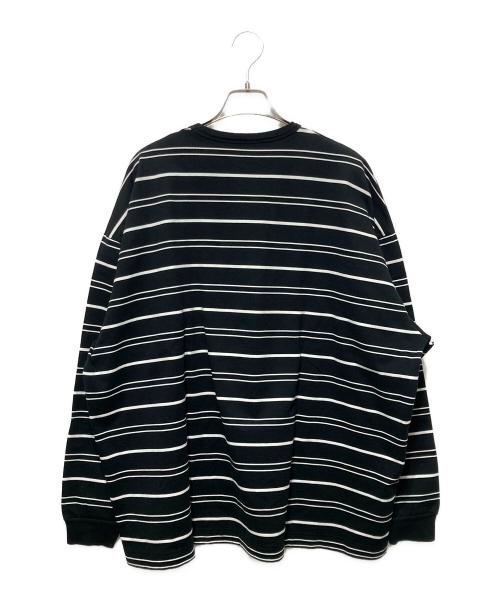 COOTIE PRODUCTIONS（クーティープロダクツ）COOTIE PRODUCTIONS (クーティープロダクツ) Supima Border Oversized L/S Tee ブラック サイズ:Ｍの古着・服飾アイテム