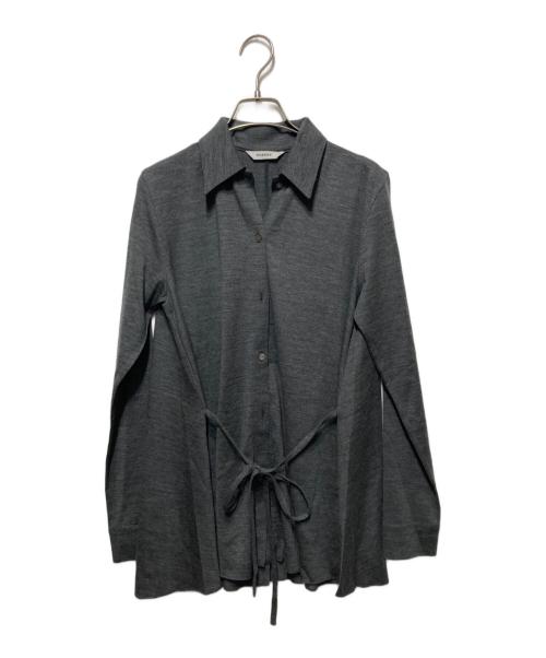 PHEENY（フィーニー）PHEENY (フィーニー) WOOL JERSEY DRAPE SHIRT グレー サイズ:freeの古着・服飾アイテム