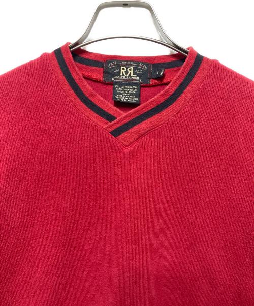 RRL（ダブルアールエル）RRL (ダブルアールエル) 90’S Vネックニット レッド サイズ:Ｓの古着・服飾アイテム