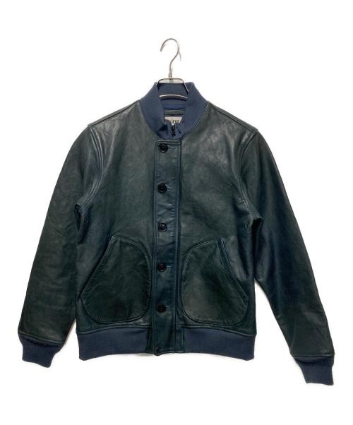 KIFFE（キッフェ）KIFFE (キッフェ) レザージャケット ダークブルー サイズ:Lの古着・服飾アイテム