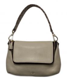 ANYA HINDMARCH（アニヤ・ハインドマーチ）の古着「マキシジップ2WAYバッグ」｜ベージュ