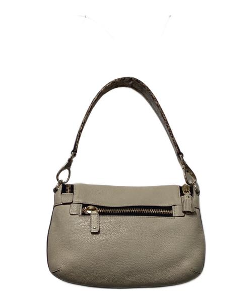 ANYA HINDMARCH（アニヤ・ハインドマーチ）ANYA HINDMARCH (アニヤ・ハインドマーチ) マキシジップ2WAYバッグ ベージュの古着・服飾アイテム