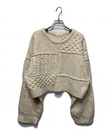 quui（クイ）の古着「Panel patchwork knit」｜アイボリー