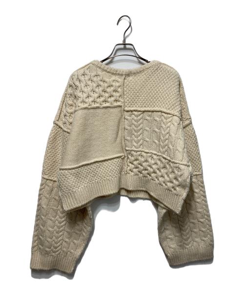quui（クイ）quui (クイ) Panel patchwork knit アイボリー サイズ:Fの古着・服飾アイテム
