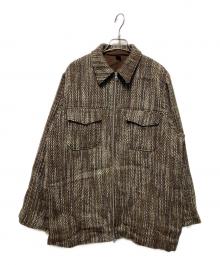 ELCHELE（エルチェレ）の古着「TWEED PADED JACKET」｜ブラウン×グリーン