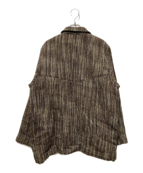 ELCHELE（エルチェレ）ELCHELE (エルチェレ) TWEED PADED JACKET ブラウン×グリーン サイズ:freeの古着・服飾アイテム