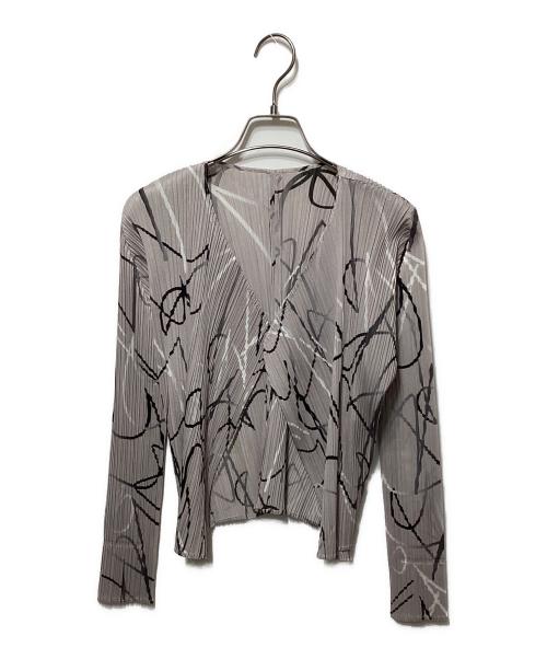 PLEATS PLEASE（プリーツプリーズ）PLEATS PLEASE (プリーツプリーズ) プリーツカーディガン グレー サイズ:3の古着・服飾アイテム