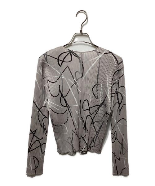 PLEATS PLEASE（プリーツプリーズ）PLEATS PLEASE (プリーツプリーズ) プリーツカーディガン グレー サイズ:3の古着・服飾アイテム