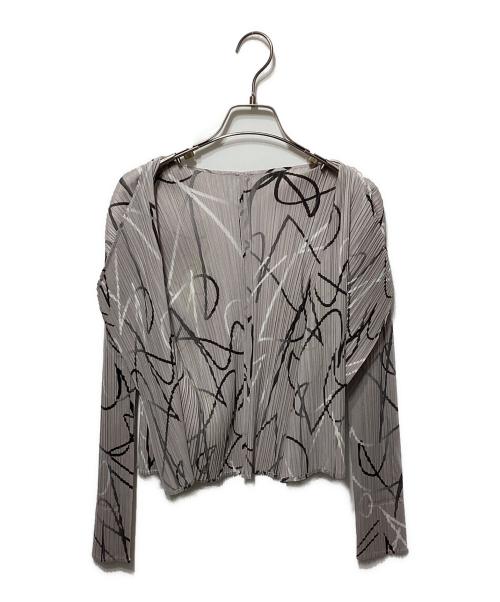 PLEATS PLEASE（プリーツプリーズ）PLEATS PLEASE (プリーツプリーズ) プリーツカーディガン グレー サイズ:3の古着・服飾アイテム