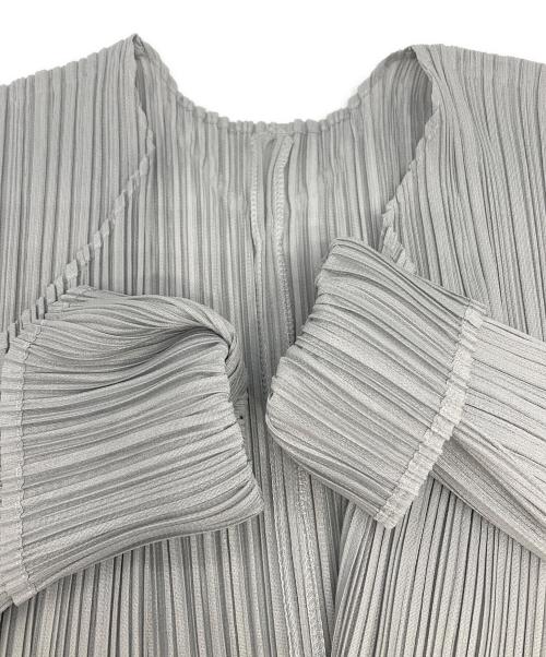 PLEATS PLEASE（プリーツプリーズ）PLEATS PLEASE (プリーツプリーズ) セミロングカーディガンプリーツカーディガン グレー サイズ:2の古着・服飾アイテム