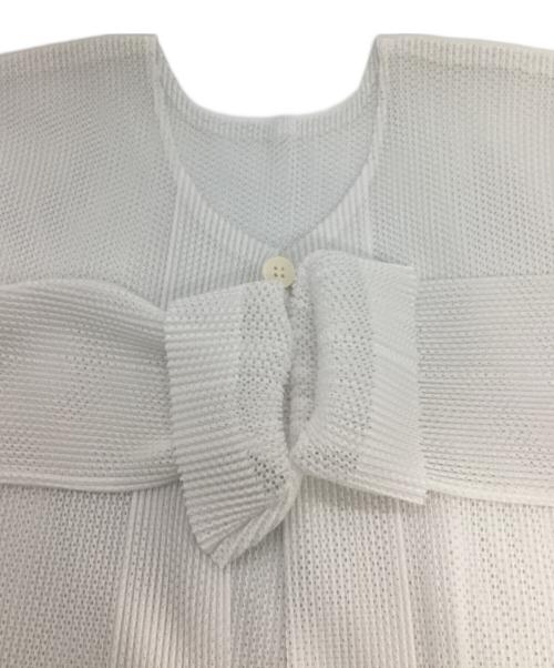 PLEATS PLEASE（プリーツプリーズ）PLEATS PLEASE (プリーツプリーズ) メッシュプリーツカーディガン ホワイト サイズ:3の古着・服飾アイテム