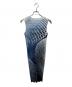 PLEATS PLEASE (プリーツプリーズ) Motion Dressラインプリントワンピース ブルー×ブラック サイズ:4：50000円