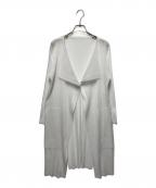 PLEATS PLEASEプリーツプリーズ）の古着「メッシュプリーツカーディガン」｜ホワイト