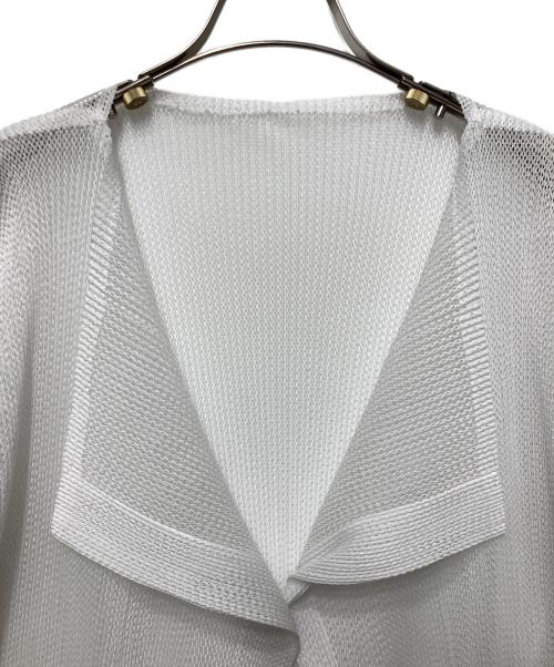 PLEATS PLEASE（プリーツプリーズ）PLEATS PLEASE (プリーツプリーズ) メッシュプリーツカーディガン ホワイト サイズ:3の古着・服飾アイテム