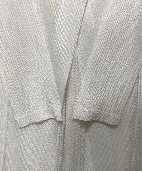 PLEATS PLEASE（プリーツプリーズ）PLEATS PLEASE (プリーツプリーズ) メッシュプリーツカーディガン ホワイト サイズ:3の古着・服飾アイテム