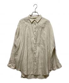 Spick and Span（スピック＆スパン）の古着「80リネンカシュクールビッグシャツ」｜ベージュ