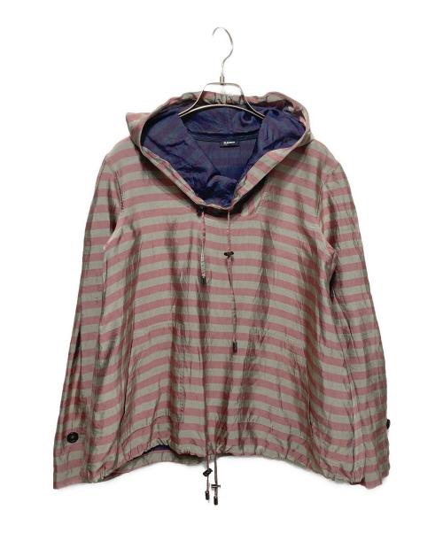 JIL SANDER NAVY（ジルサンダー ネイビー）JIL SANDER NAVY (ジルサンダー ネイビー) B/Dナイロンパーカー ピンク×グレー サイズ:32の古着・服飾アイテム