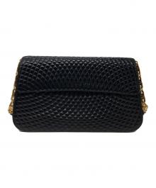 BALLY（バリー）の古着「キルティングロゴチェーンショルダーバッグ」｜ブラック