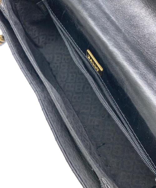 BALLY（バリー）BALLY (バリー) キルティングロゴチェーンショルダーバッグ ブラックの古着・服飾アイテム