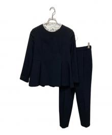 PLST（プラステ）の古着「フリルカラー2WAYペプラムセットアップ」｜ブラック