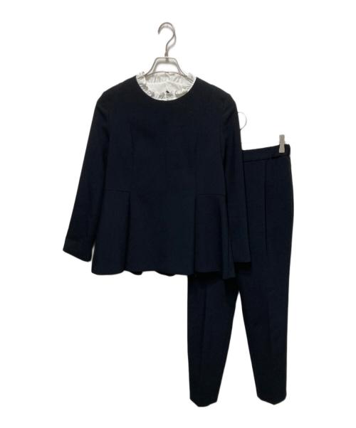 PLST（プラステ）PLST (プラステ) フリルカラー2WAYペプラムセットアップ ブラック サイズ:Ｓの古着・服飾アイテム