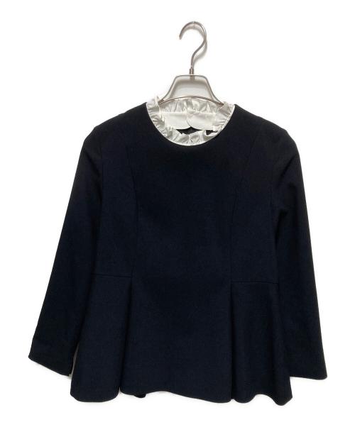 PLST（プラステ）PLST (プラステ) フリルカラー2WAYペプラムセットアップ ブラック サイズ:Ｓの古着・服飾アイテム