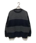 LAD MUSICIANラッドミュージシャン）の古着「BORDER KNIT PULLOVER」｜ブラック×グレー