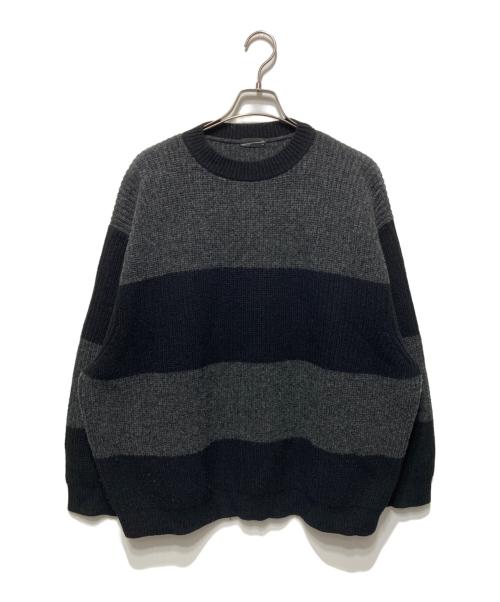 LAD MUSICIAN（ラッドミュージシャン）LAD MUSICIAN (ラッドミュージシャン) BORDER KNIT PULLOVER ブラック×グレー サイズ:44の古着・服飾アイテム