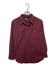 POLO RALPH LAUREN（ポロ・ラルフローレン）の古着「ウエスタンチェックシャツ」｜レッド