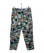 is-nessイズネス）の古着「パッチワークパンツ」｜グリーン