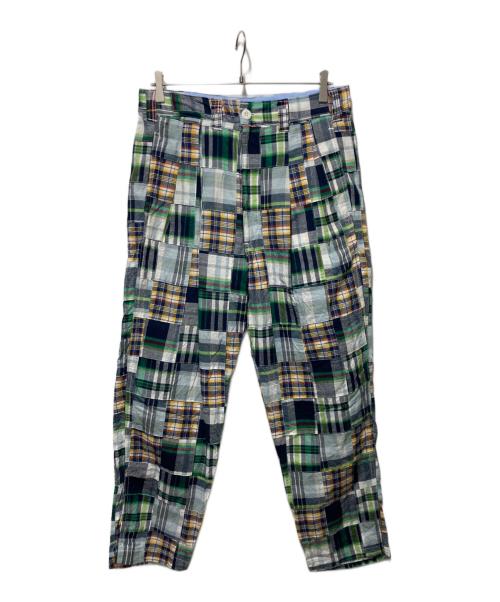 is-ness（イズネス）is-ness (イズネス) パッチワークパンツ グリーン サイズ:Ｍの古着・服飾アイテム