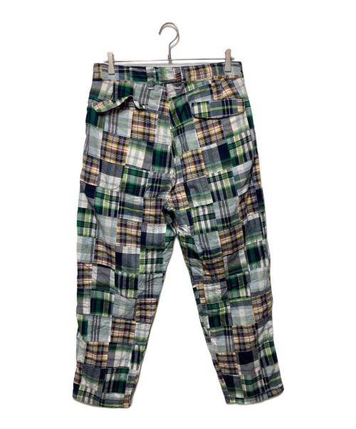 is-ness（イズネス）is-ness (イズネス) パッチワークパンツ グリーン サイズ:Ｍの古着・服飾アイテム