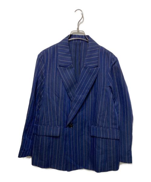 MACPHEE（マカフィー）MACPHEE (マカフィー) ダブルカバーリネン ピークドラペルジャケット ネイビー サイズ:36の古着・服飾アイテム