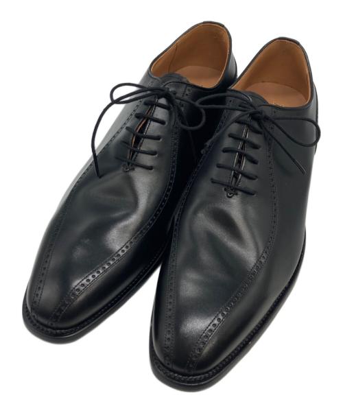 SCOTCH GRAIN（スコッチグレイン）SCOTCH GRAIN (スコッチグレイン) パンチドスワールトゥ  レザーシューズ ブラック サイズ:27㎝の古着・服飾アイテム