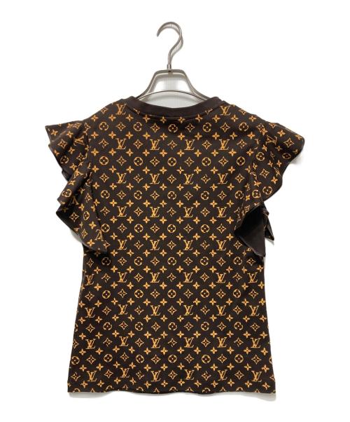 LOUIS VUITTON（ルイ ヴィトン）LOUIS VUITTON (ルイ ヴィトン) フラウンススリーブ モノグラム プリント Tシャツ ブラウン サイズ:Ｓの古着・服飾アイテム
