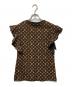 LOUIS VUITTON (ルイ ヴィトン) フラウンススリーブ モノグラム プリント Tシャツ ブラウン サイズ:Ｓ：60000円
