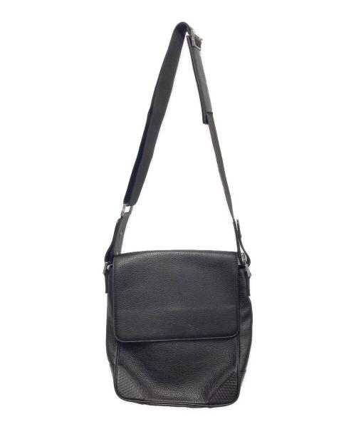 dunhill（ダンヒル）dunhill (ダンヒル) レザーフラップショルダーバッグ ブラウンの古着・服飾アイテム