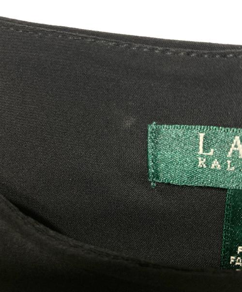 LAUREN RALPH LAUREN（ローレンラルフローレン）LAUREN RALPH LAUREN (ローレンラルフローレン) ジャージーノースリーブワンピース ブルー×ブラック サイズ:4の古着・服飾アイテム