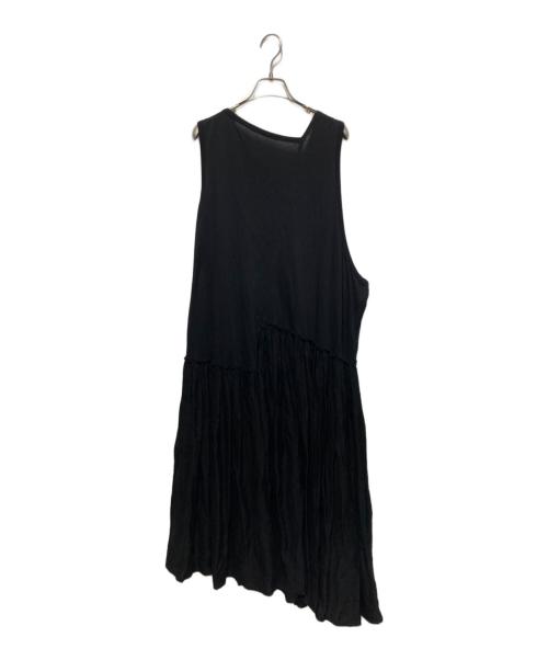 LIMI feu（リミフゥ）LIMI feu (リミフゥ) ギャザードッキングノースリーブワンピース ブラック サイズ:Ｓの古着・服飾アイテム