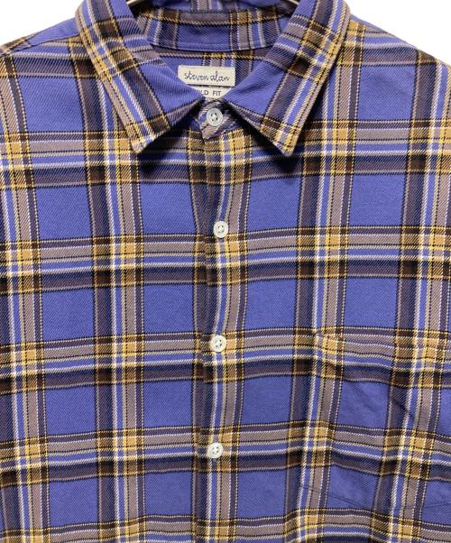 STEVEN ALAN（スティーブンアラン）STEVEN ALAN (スティーブンアラン) チェックシャツ ブルー サイズ:Sの古着・服飾アイテム