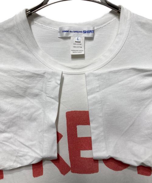 COMME des GARCONS SHIRT（コムデギャルソンシャツ）COMME des GARCONS SHIRT (コムデギャルソンシャツ) プリントTシャツ ホワイト サイズ:Ｌの古着・服飾アイテム