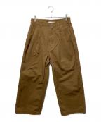 upper hightsアッパーハイツ）の古着「チノワイドパンコットンパンツ」｜ブラウン